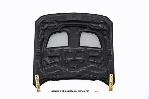 Ford Mustang S650 2.3 Ecoboost 5.0 GT Dark Horse 2024-ON with Aftermarket Parts - V1 GTD Style Hood Carbon Fiber / FRP from CMST Tuning