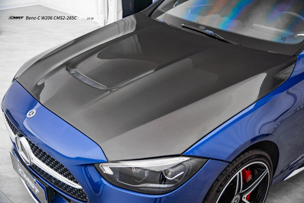 Mercedes Benz C-Class C63S C63 C43 AMG C300 W206 S206 2021-ON with Aftermarket Parts - V1 Hood Carbon Fiber / FRP from CMST Tuning