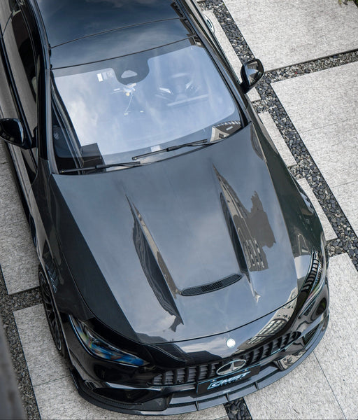 Mercedes Benz CLE-Class AMG CLE 53 / 450 / 300 C236 A236 2024-ON with Aftermarket Parts - V1 Hood Dry Pre-preg Carbon Fiber / FRP from CMST Tuning