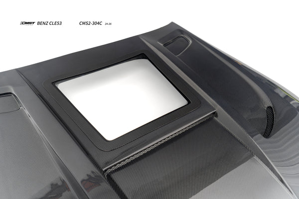 Mercedes Benz CLE-Class AMG CLE 53 / 450 / 300 C236 A236 2024-ON with Aftermarket Parts - Tempered Glass Clearview V2 Hood Carbon Fiber / FRP from CMST Tuning