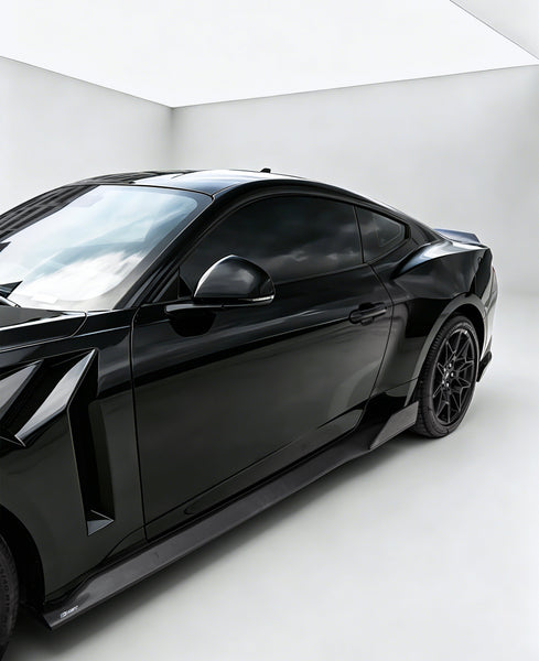 Ford Mustang S650 2.3 Ecoboost 5.0 GT Dark Horse 2024-ON with Aftermarket Parts - V1 Side Skirts Carbon Fiber / FRP from CMST Tuning