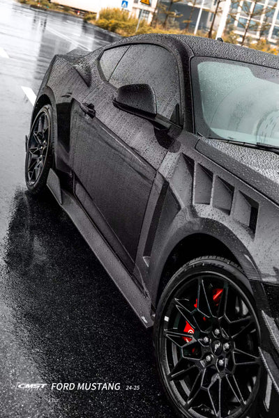 Ford Mustang S650 2.3 Ecoboost 5.0 GT Dark Horse 2024-ON with Aftermarket Parts - V1 Side Skirts Carbon Fiber / FRP from CMST Tuning