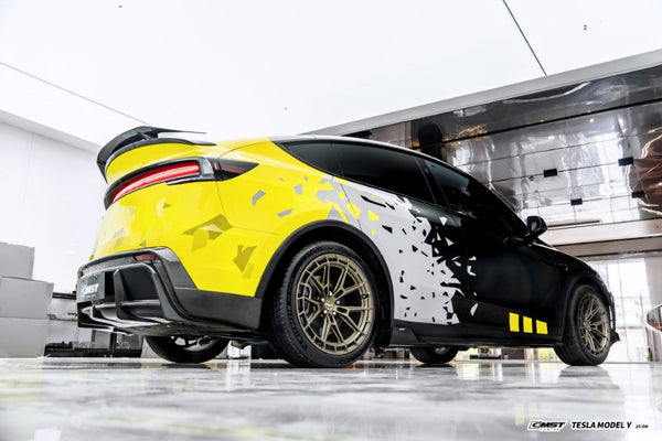 Tesla Model Y Juniper 2026-ON with Aftermarket Parts - V1 Rear Spoiler Carbon Fiber / FRP from CMST Tuning