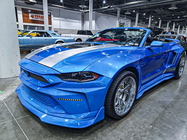 Ford Mustang GT 5.0 Mach1 Bullitt Ecoboost 2.3 S550.2 2018 2019 2020 2021 2022 2023 with Aftermarket Parts - V2 Clearview Glass Hood Bonnet Carbon Fiber / FRP from CMST Tuning