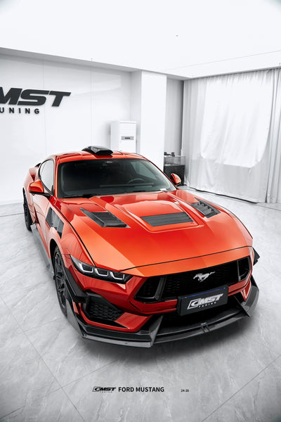 Ford Mustang S650 GT 2024-ON with Aftermarket Parts - V2 Front Lip Carbon Fiber / FRP from CMST Tuning