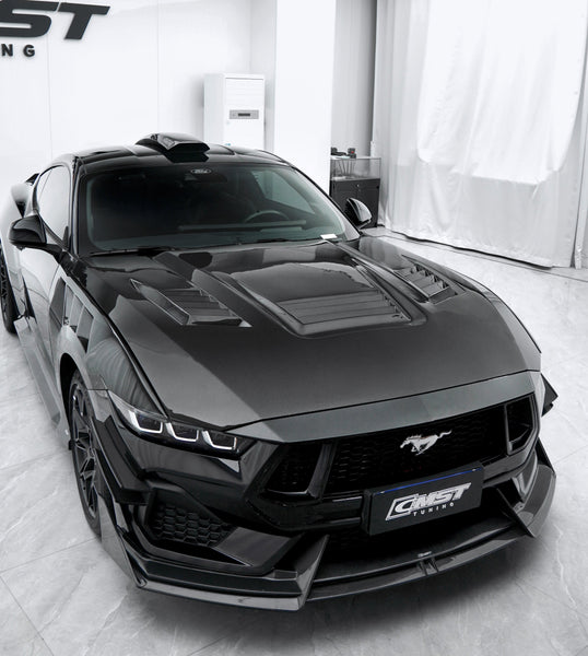 Ford Mustang S650 GT 2024-ON with Aftermarket Parts - V2 Front Lip Carbon Fiber / FRP from CMST Tuning