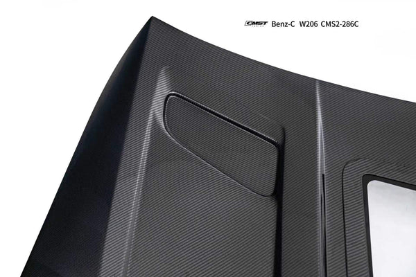 Mercedes Benz C-Class C63S C63 C43 AMG C300 W206 S206 2021-ON with Aftermarket Parts - V2 Hood Carbon Fiber / FRP from CMST Tuning