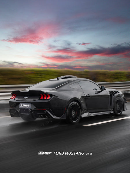 Ford Mustang S650 2.3 Ecoboost 5.0 GT Dark Horse 2024-ON with Aftermarket Parts - V2 Side Skirts Carbon Fiber / FRP from CMST Tuning