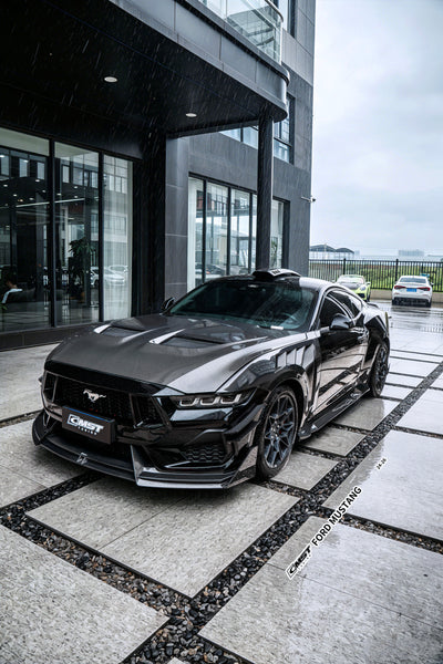 Ford Mustang S650 2.3 Ecoboost 5.0 GT Dark Horse 2024-ON with Aftermarket Parts - V2 Side Skirts Carbon Fiber / FRP from CMST Tuning