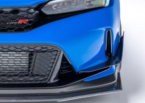 Honda Civic Type-R FL5 2023-ON with Aftermarket Parts - V2 Style Front Canards Dry Pre-preg Carbon Fiber / FRP from CMST Tuning
