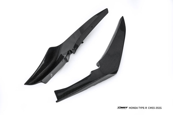 Honda Civic Type-R FL5 2023-ON with Aftermarket Parts - V2 Style Front Canards Dry Pre-preg Carbon Fiber / FRP from CMST Tuning