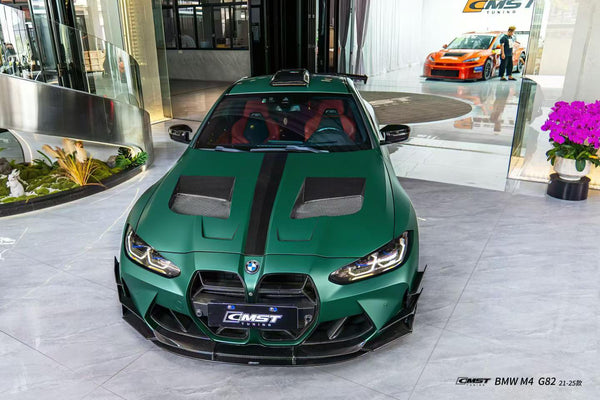 BMW M3CS M3C M3 G80 G81 2021-ON & M4CS M4C M4 G82 G83 2021-ON with Aftermarket Parts - V2 Style Front Lip Dry Pre-preg Carbon Fiber / FRP from CMST Tuning