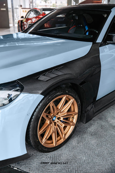 BMW M2CS M2 G87 2023-ON with Aftermarket Parts - V2 Style Side Skirts Dry Pre-preg Carbon Fiber / FRP from CMST Tuning