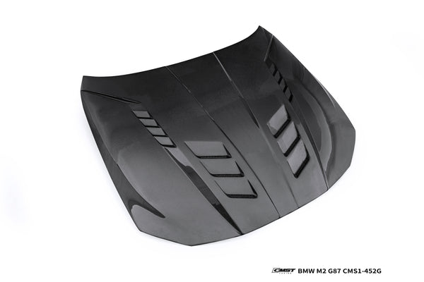 BMW M2CS M2 G87 2023-ON & 2 Series M240i 230i G42 2022-ON with Aftermarket Parts - V3 Style Hood Dry Pre-preg Carbon Fiber / FRP from CMST Tuning