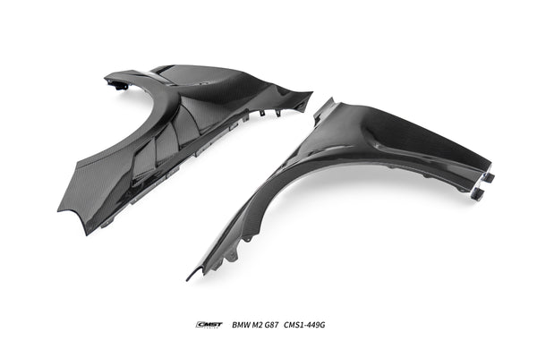 BMW M2CS M2 G87 2023-ON with Aftermarket Parts - V2 Style Front Fenders Dry Pre-preg Carbon Fiber / FRP from CMST Tuning