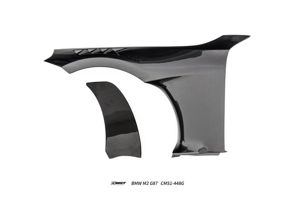 BMW M2CS M2 G87 2023-ON with Aftermarket Parts - V1 Style Front Fenders Dry Pre-preg Carbon Fiber / FRP from CMST Tuning