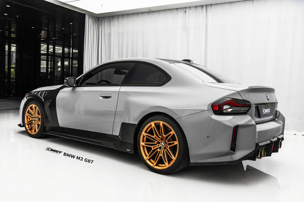 BMW M2CS M2 G87 2023-ON with Aftermarket Parts - V2 Style Side Skirts Dry Pre-preg Carbon Fiber / FRP from CMST Tuning