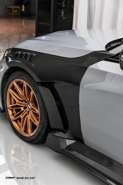 BMW M2CS M2 G87 2023-ON with Aftermarket Parts - V1 Style Front Fenders Dry Pre-preg Carbon Fiber / FRP from CMST Tuning