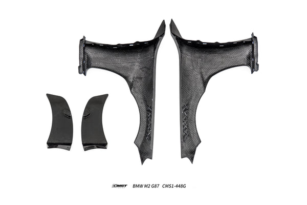 BMW M2CS M2 G87 2023-ON with Aftermarket Parts - V1 Style Front Fenders Dry Pre-preg Carbon Fiber / FRP from CMST Tuning