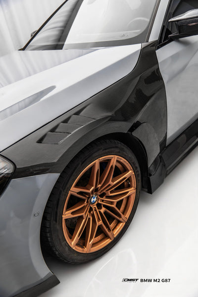 BMW M2CS M2 G87 2023-ON with Aftermarket Parts - V1 Style Front Fenders Dry Pre-preg Carbon Fiber / FRP from CMST Tuning