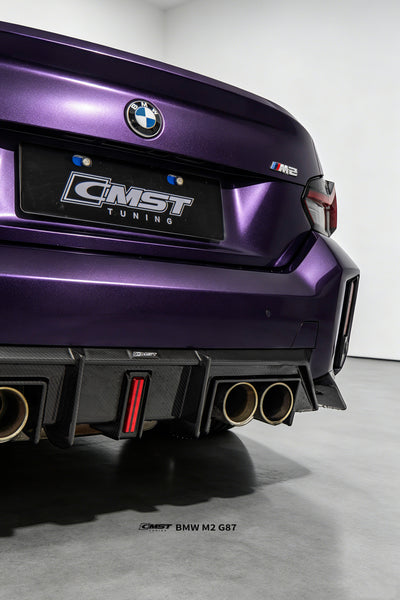 BMW M2CS M2 G87 2023-ON with Aftermarket Parts - V2 Style Rear Diffuser Dry Pre-preg Carbon Fiber / FRP from CMST Tuning