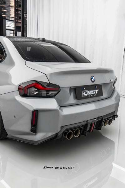BMW M2CS M2 G87 2023-ON with Aftermarket Parts - V2 Style Rear Diffuser Dry Pre-preg Carbon Fiber / FRP from CMST Tuning