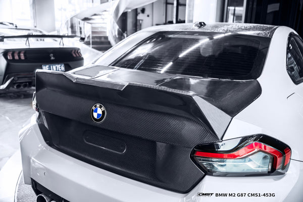 BMW M2CS M2 G87 2023-ON &amp; 2 Series M240i 230i G42 2022-ON with Aftermarket Parts - V2 Style Rear Trunk Dry Pre-preg Carbon Fiber / FRP from CMST Tuning