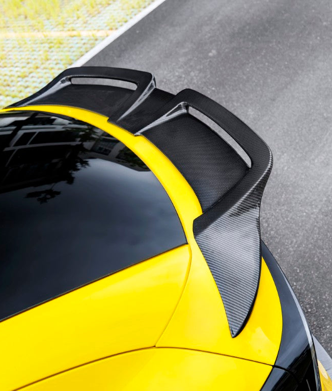 Tesla Model Y Juniper 2026-ON with Aftermarket Parts - V2 Rear Spoiler Carbon Fiber / FRP from CMST Tuning