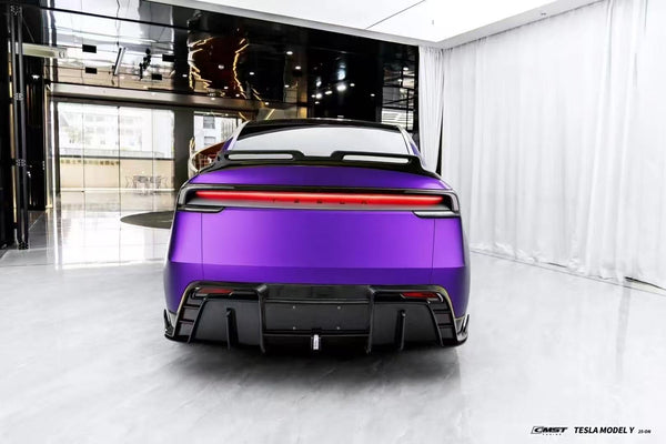 Tesla Model Y Juniper 2026-ON with Aftermarket Parts - V2 Rear Spoiler Carbon Fiber / FRP from CMST Tuning