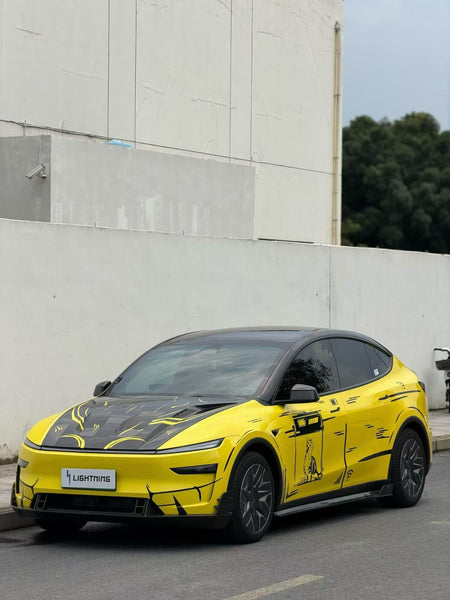 Tesla Model Y Juniper 2026-ON with Aftermarket Parts - V1 Hood Carbon Fiber / FRP from CMST Tuning