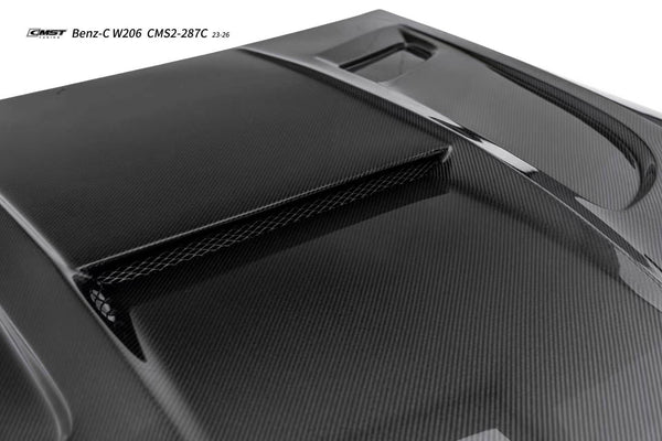 Mercedes Benz C-Class C63S C63 C43 AMG C300 W206 S206 2021-ON with Aftermarket Parts - V3 Hood Carbon Fiber / FRP from CMST Tuning