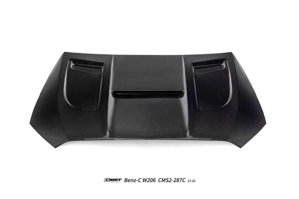 Mercedes Benz C-Class C63S C63 C43 AMG C300 W206 S206 2021-ON with Aftermarket Parts - V3 Hood Carbon Fiber / FRP from CMST Tuning