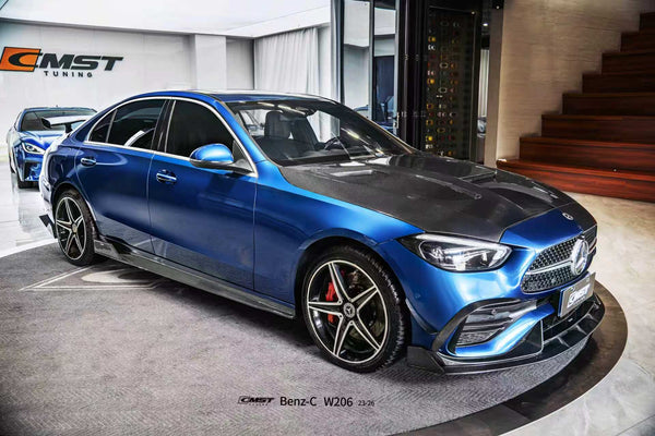 Mercedes Benz C-Class C63S C63 C43 AMG C300 W206 S206 2021-ON with Aftermarket Parts - V3 Hood Carbon Fiber / FRP from CMST Tuning