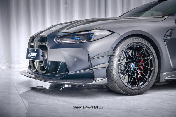 BMW M3CS M3C M3 G80 G81 2021-ON & M4CS M4C M4 G82 G83 2021-ON with Aftermarket Parts - Front Bumper Vent Valences Trim Dry Pre-preg Carbon Fiber / FRP from CMST Tuning