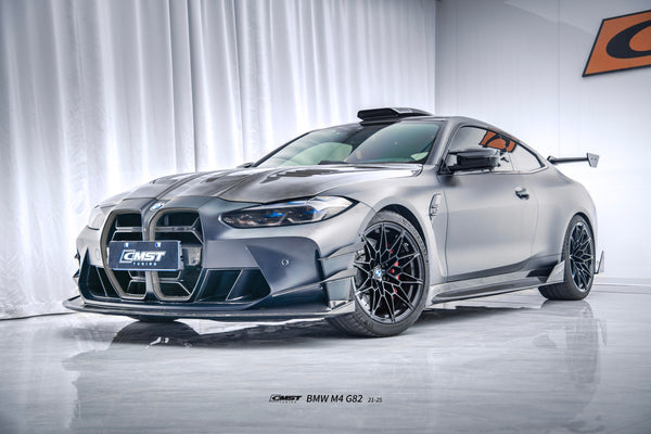 BMW M3CS M3C M3 G80 G81 2021-ON &  M4CS M4C M4 G82 G83 2021-ON with Aftermarket Parts - V2 Style Front Canards Dry Pre-preg Carbon Fiber / FRP from CMST Tuning