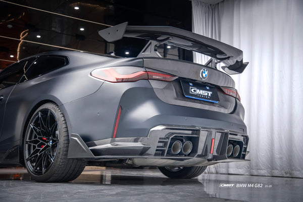 BMW M3CS M3C M3 G80 G81 2021-ON & M4CS M4C M4 G82 G83 2021-ON with Aftermarket Parts - V2 Style Rear Diffuser & Canards Dry Pre-preg Carbon Fiber / FRP from CMST Tuning
