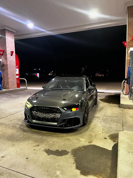 Audi RS3 S3 A3 8V / 8V.5 2014 2015 2016 2017 2018 2019 2020 with Aftermarket Parts - V4 Hood Bonnet Carbon Fiber / FRP from  CMST Tuning