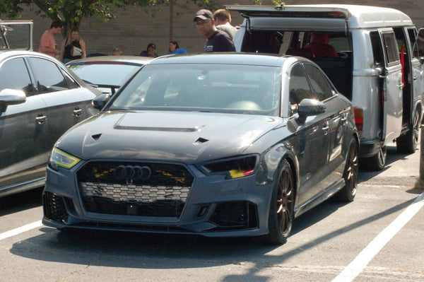 Audi RS3 S3 A3 8V / 8V.5 2014 2015 2016 2017 2018 2019 2020 with Aftermarket Parts - V4 Hood Bonnet Carbon Fiber / FRP from  CMST Tuning