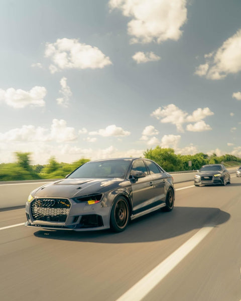 Audi RS3 S3 A3 8V / 8V.5 2014 2015 2016 2017 2018 2019 2020 with Aftermarket Parts - V4 Hood Bonnet Carbon Fiber / FRP from  CMST Tuning