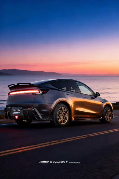 Tesla Model Y Juniper 2026-ON with Aftermarket Parts - V5 Side Skirts PP Polypropylene from CMST Tuning