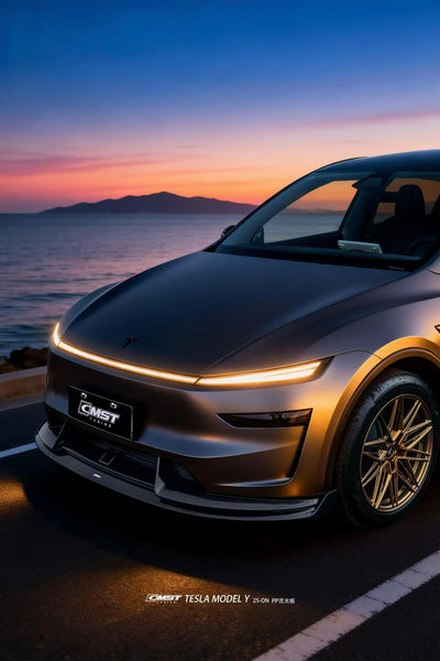 Tesla Model Y Juniper 2026-ON with Aftermarket Parts - V6 Front Lip PP Polypropylene from CMST Tuning