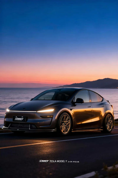 Tesla Model Y Juniper 2026-ON with Aftermarket Parts - V6 Front Lip PP Polypropylene from CMST Tuning