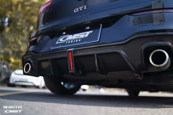 Volkswagen Golf GTI MK8 2022 2023 2024 with Aftermarket Parts - Rear Diffuser Pre-preg Carbon Fiber / FRP from CMST Tuning