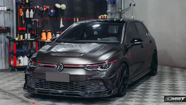 Volkswagen Golf GTI MK8 2022 2023 2024 with Aftermarket Parts - Front Bumper Canards Pre-preg Carbon Fiber / FRP  from CMST Tuning