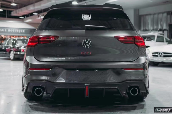 Volkswagen Golf GTI MK8 2022 2023 2024 with Aftermarket Parts - Rear Diffuser Pre-preg Carbon Fiber / FRP from CMST Tuning