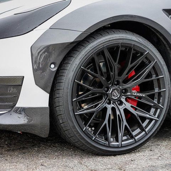 Tesla Model 3 Performance Long Range Standard Base 2017-2023 with Aftermarket Parts - Widebody Fenders & Wheel Arches Carbon Fiber / FRP from CMST Tuning