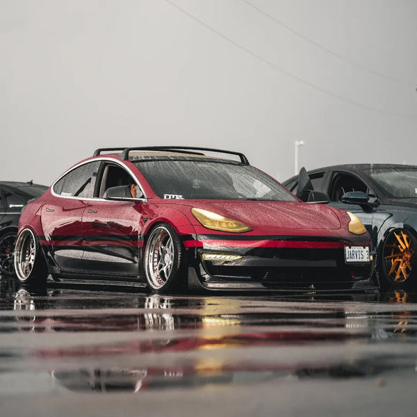 Tesla Model 3 Performance Long Range Standard Base 2017-2023 with Aftermarket Parts - Widebody Fenders & Wheel Arches Carbon Fiber / FRP from CMST Tuning