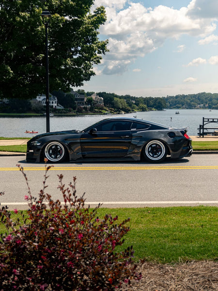 Ford Mustang GT 5.0 Mach1 Bullitt Ecoboost 2.3 S550.2 2018 2019 2020 2021 2022 2023 with Aftermarket Parts - Widebody Front Fenders & Wheel Arches Carbon Fiber / FRP from CMST Tuning