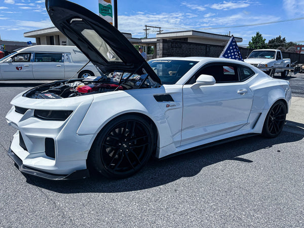 Chevrolet Camaro 6th Gen Z/28 2SS 1SS 3LT 2LT 1LT 2LS 1LS 2015-2024 & Camaro 6th Gen ZL1 2017-2024 with Aftermarket Parts - Widebody Style Front Fenders & Rear Quarter Panel Fender Carbon Fiber / FRP from  CMST Tuning
