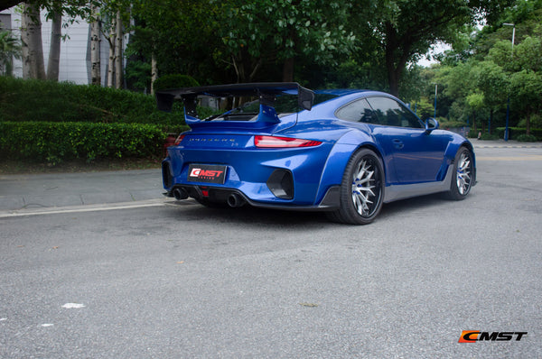 Porsche 991 991.1 911 Carrera Base/S/T 2012 2013 2014 2015 2016 &  991 991.2 911 Carrera Base/S/T 2017 2018 2019 with Aftermarket Parts - Widebody Lower Side Skirts Extensions Carbon Fiber / FRP from CMST Tuning